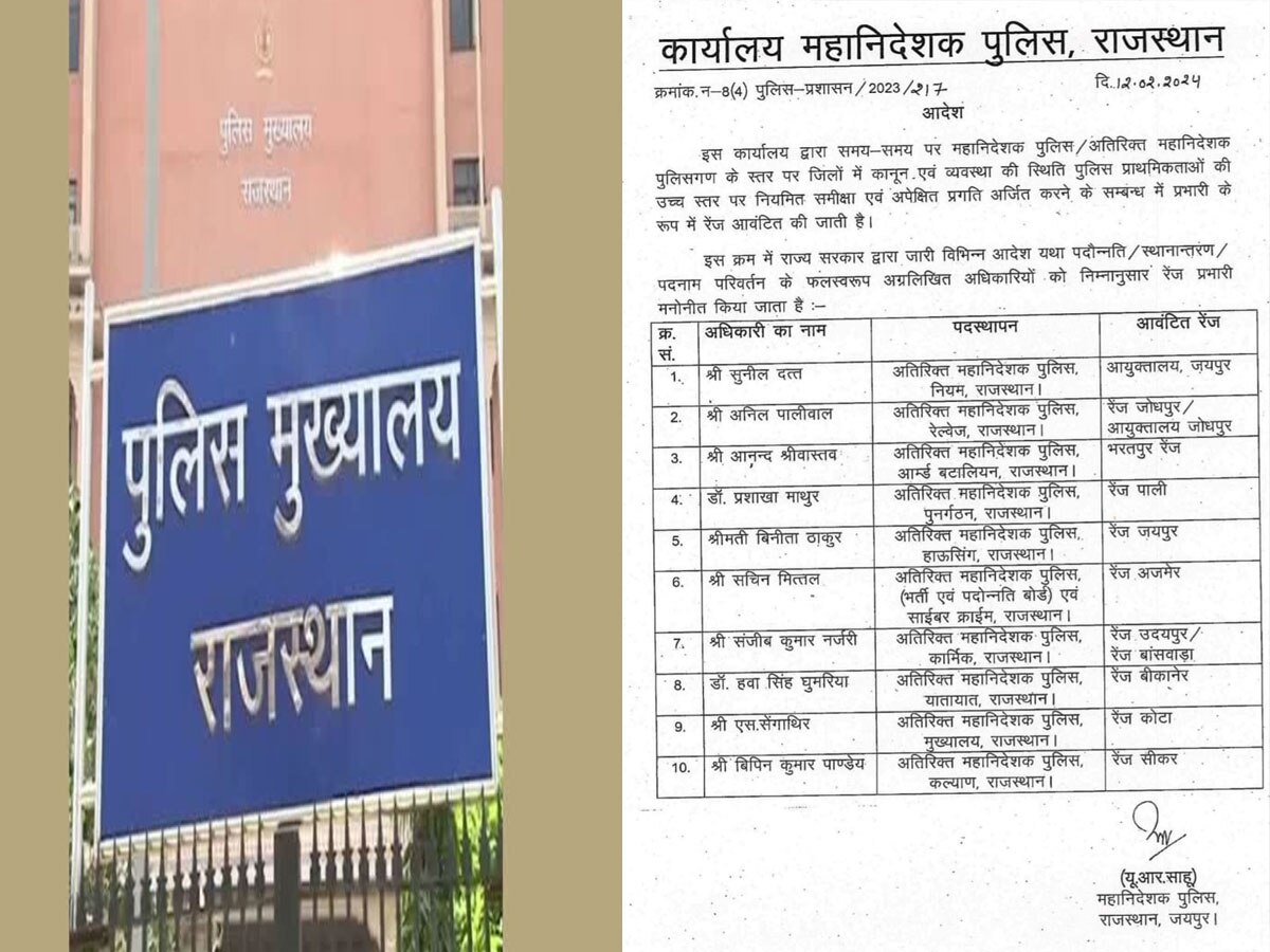 राजस्थान पुलिस विभाग में बड़ा फेरबदल, DGP उत्कल रंजन साहू ने जारी किए आदेश