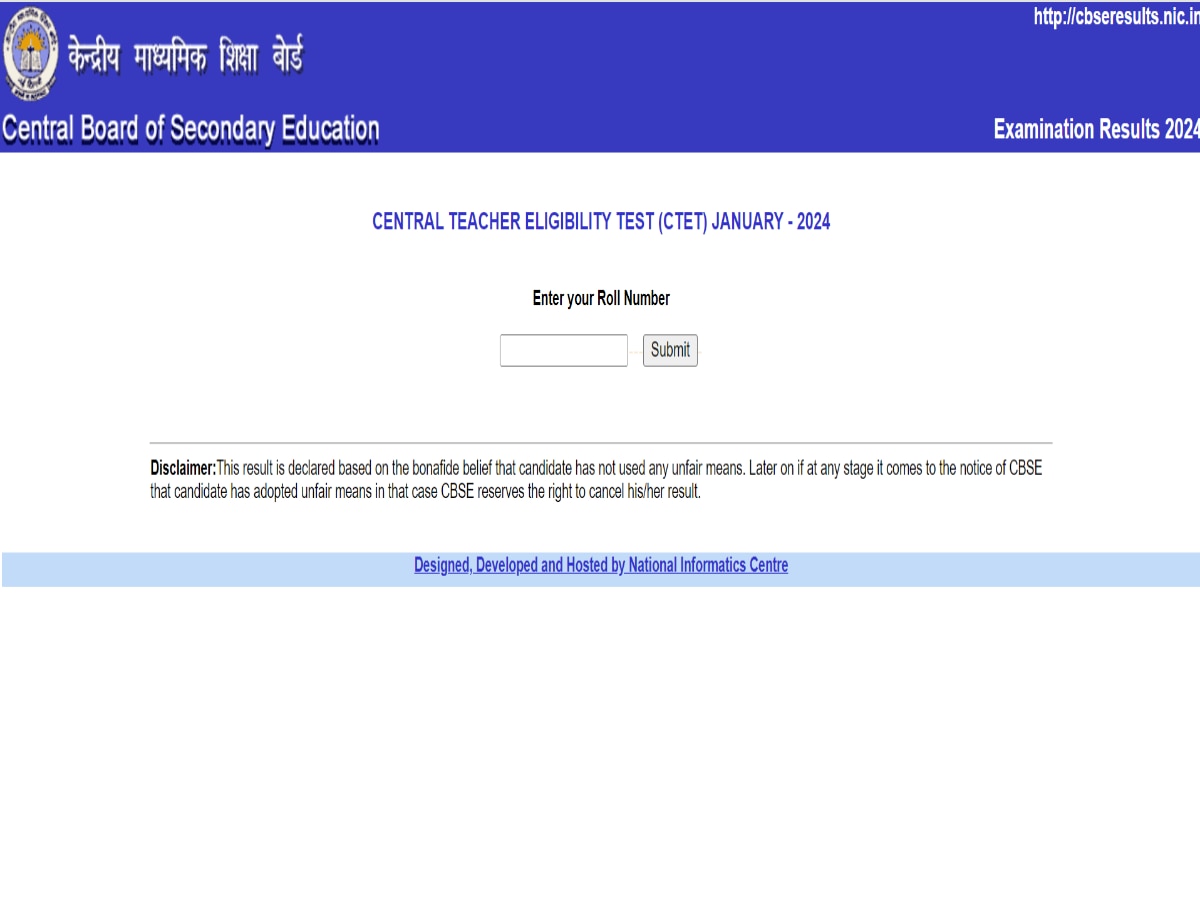 CBSE CTET JANUARY RESULT 2024 