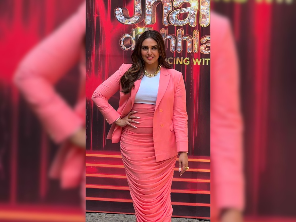 Huma Qureshi in sizzling pink dress visits Jhalak Dikhlaa Jaa finale ...