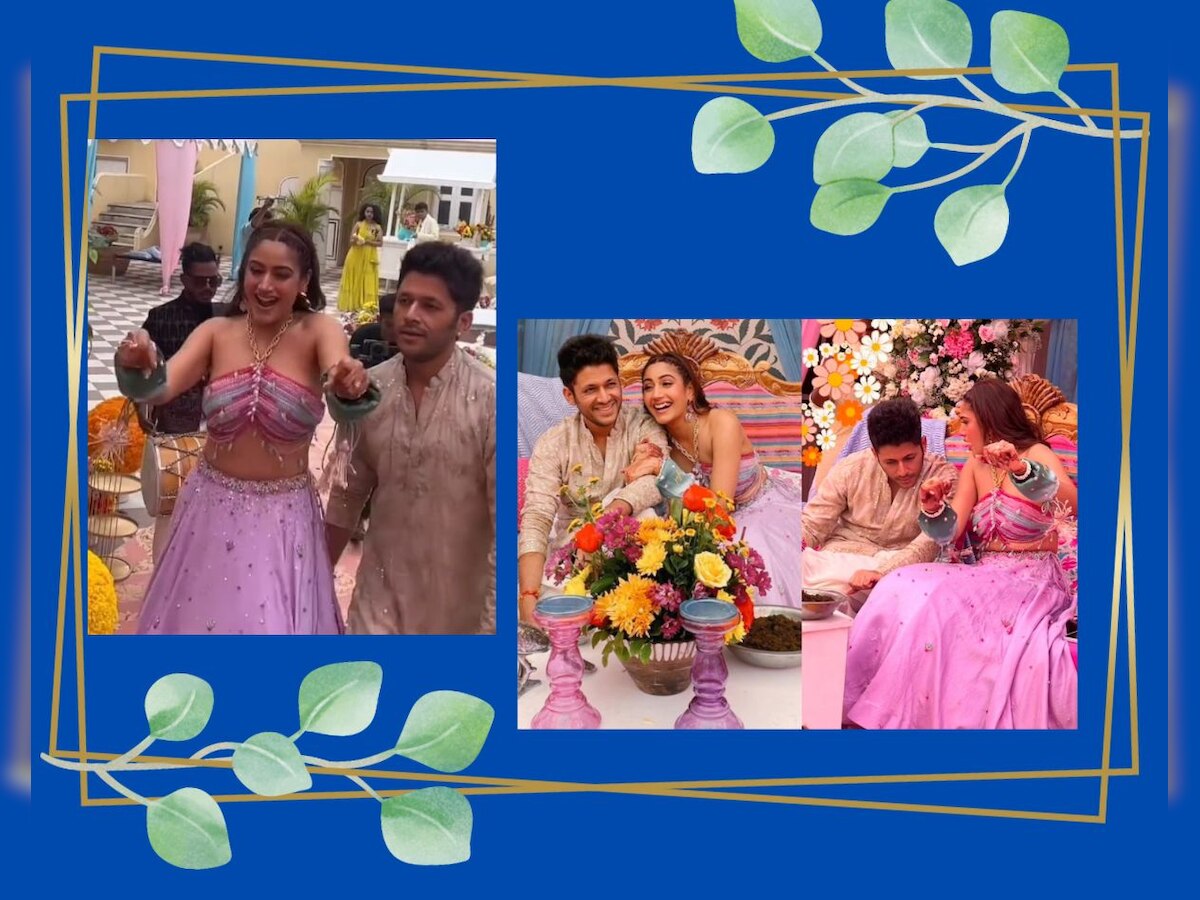 Surbhi Chandna Wedding: हल्दी में खुशी से झूमीं दुल्हनिया सुरभि चंदना, ढोल पर दूल्हे संग किया डांस, देखें Video 