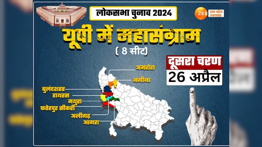 UP Lok Sabha Election 2024 Dates schedule 2nd Phase Voting on 26 april ...