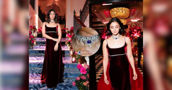 Alia Bhatt Diamond And Sapphire Necklace At Hope Gala Costs 20 Crore see  photos | 20 करोड़ के नेकलेस को पहन अप्सरा सी दिखीं आलिया भट्ट, डायमंड की  चमक देख दीवाने हो