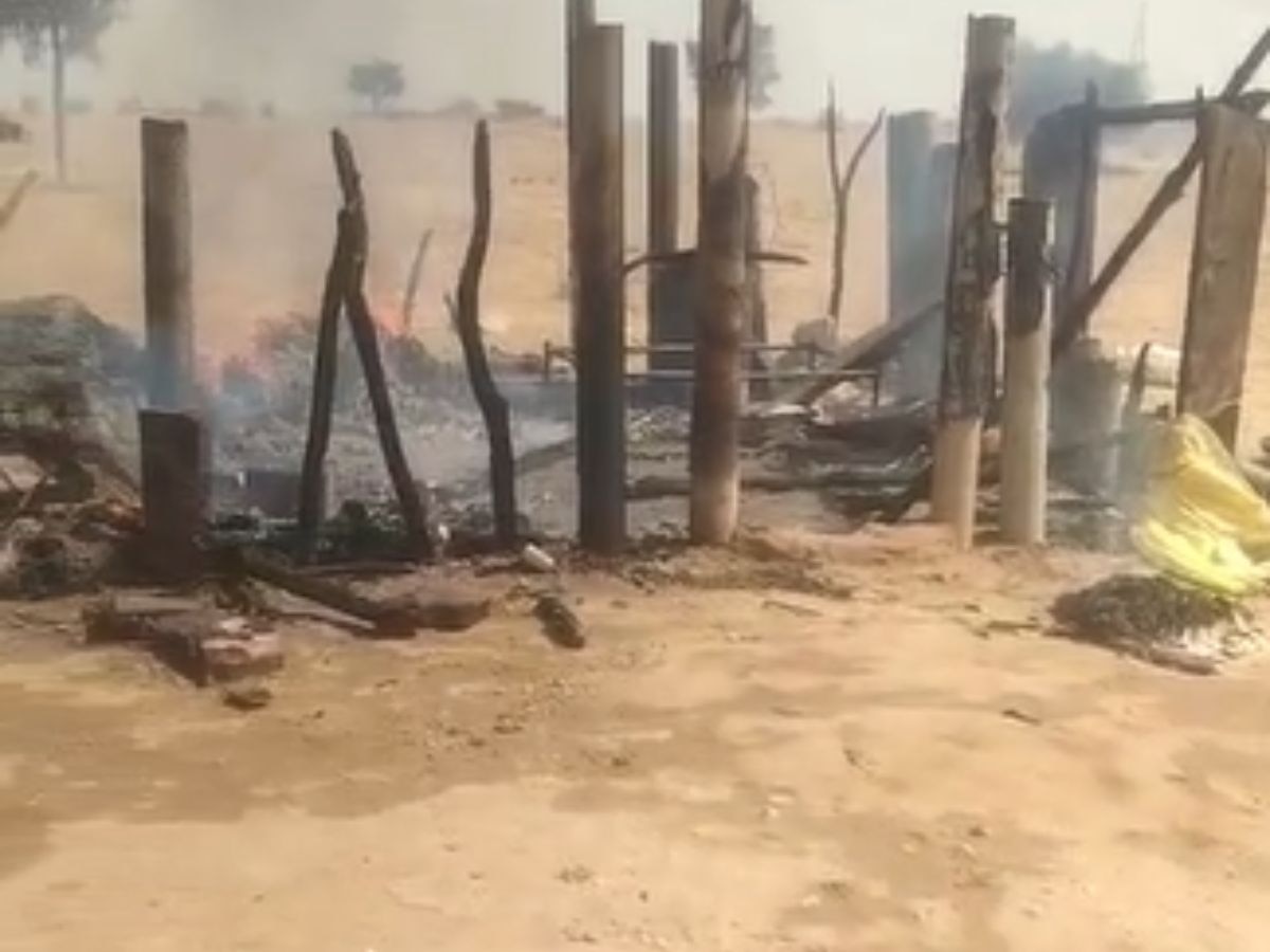 Jaisalmer fire broke out in hut  