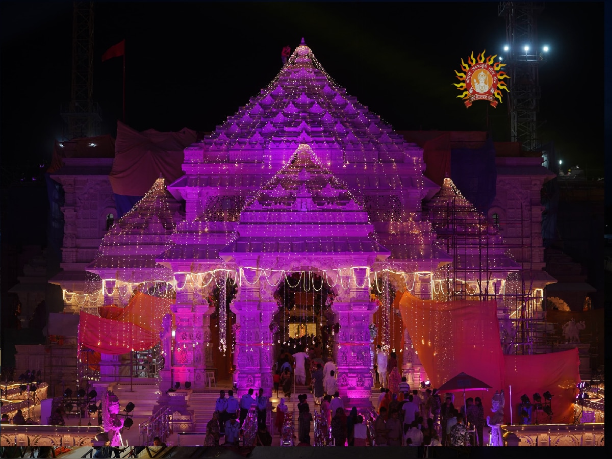 Ayodhya Ram Mandir Grand Ram Temple Illuminated With Flowers And Colorful Lights See Latest 6529