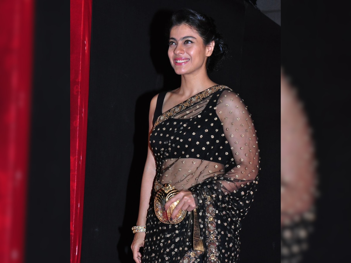 Kajol Share Photos In Black Net Saree See Photos 