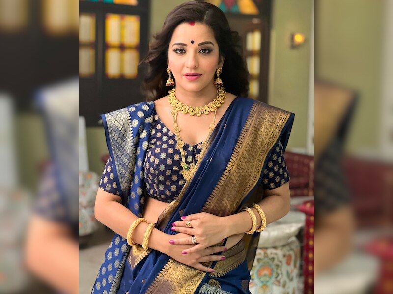 मोनालिसा का साड़ी लुक