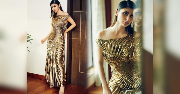 entertainment news actress mouni roy golden dress beautiful photos ...