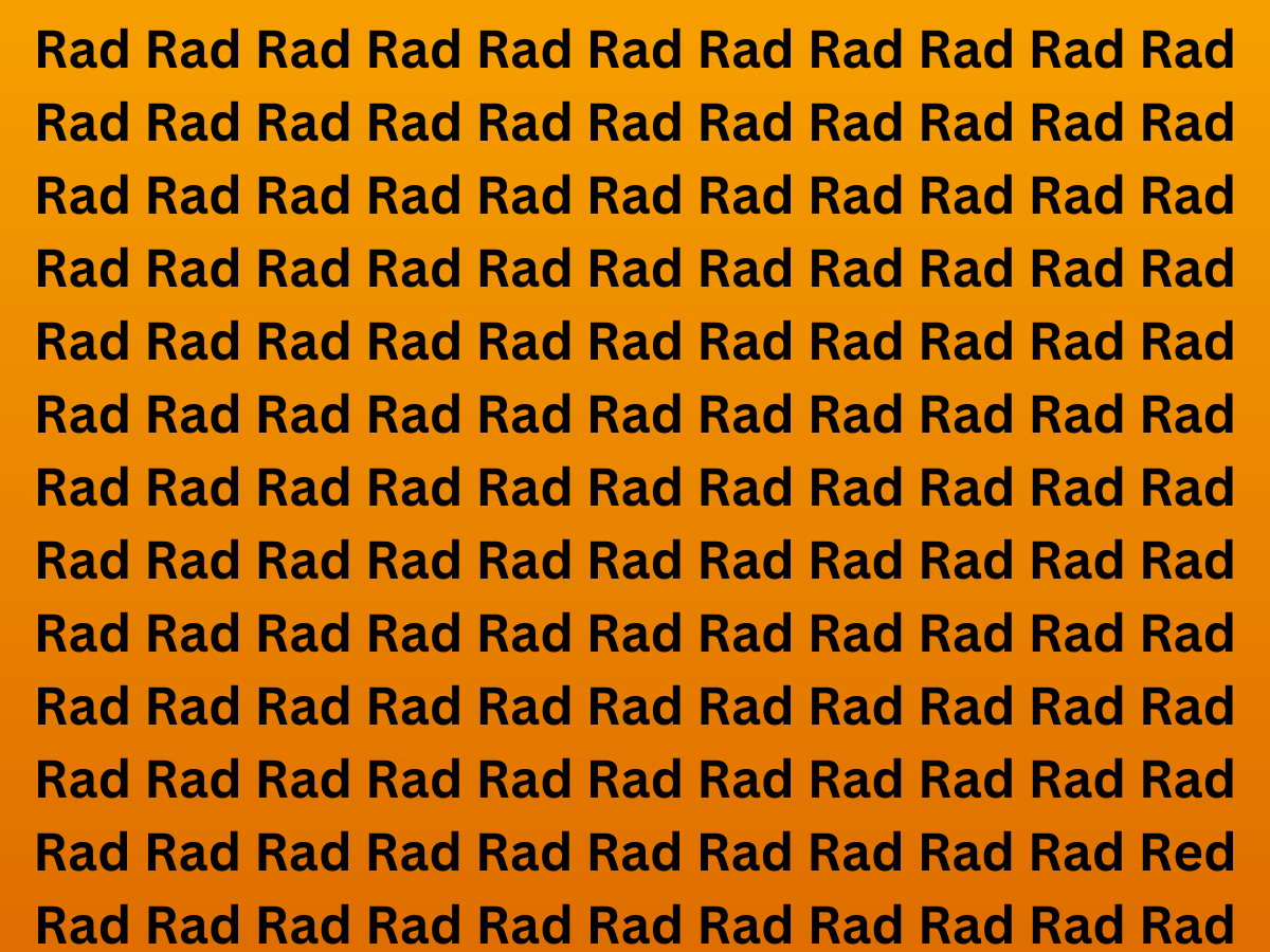 optical illusion eye test brain teaser find the word Red in Rad letters ...