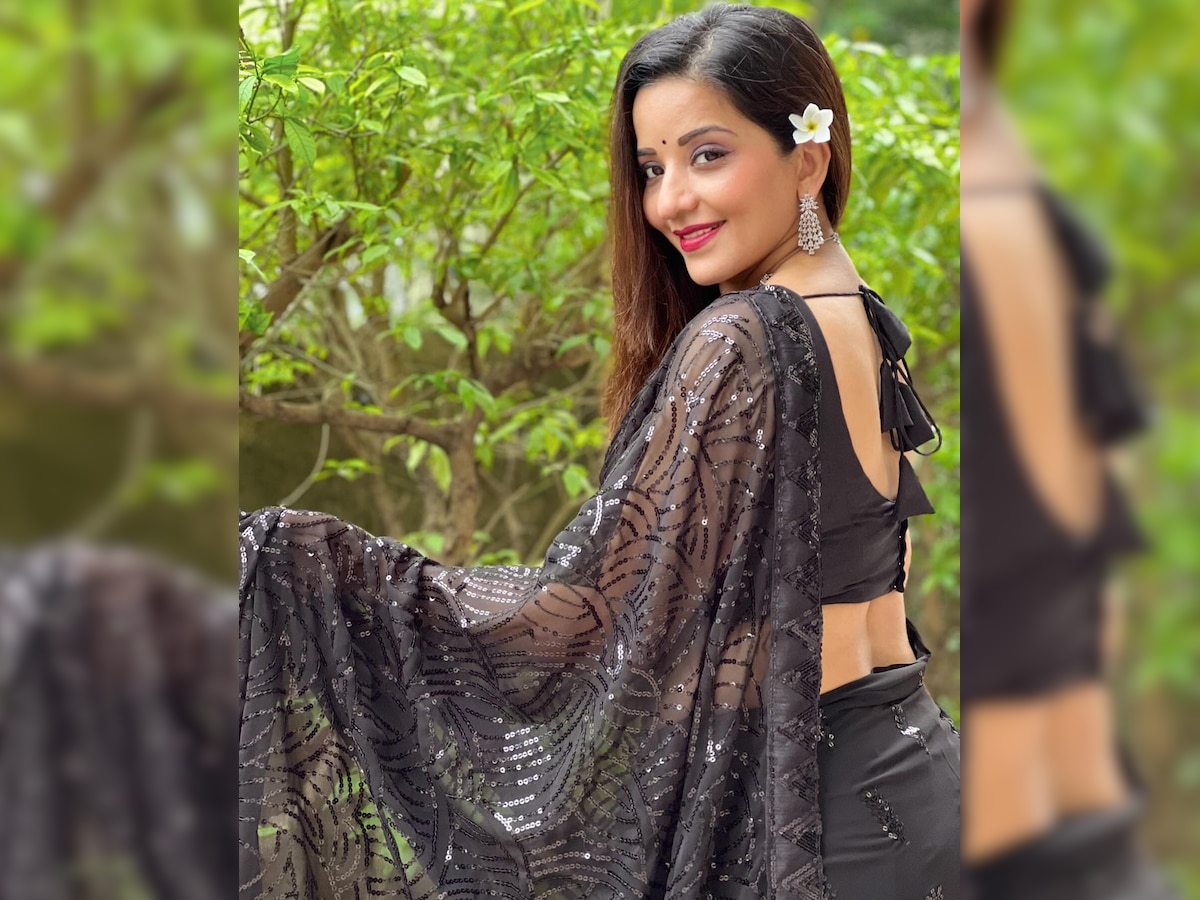 Monalisa Photoshoot in black saree fans fell in love charming style see ...