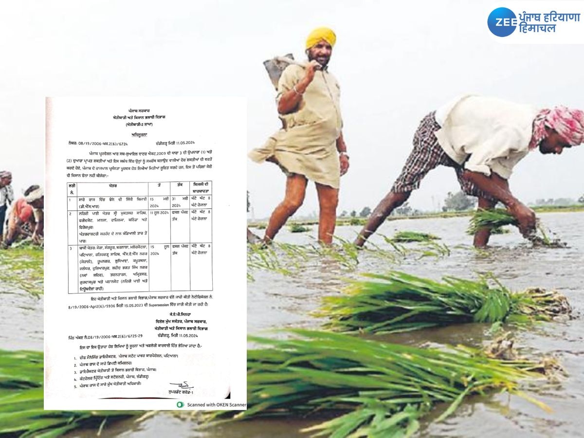 Punjab Paddy: ਪੰਜਾਬ ਅੰਦਰ ਝੋਨਾ ਲੱਗਣ ਦੀ ਤਰੀਕਾਂ ਦਾ ਹੋਇਆ ਐਲਾਨ, 15 ਮਈ ਤੋਂ ਸਿੱਧੀ ਬਿਜਾਈ ਹੋਵੇਗੀ ਸ਼ਰੂ