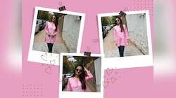 गुलाबी लखनवी कुर्ता, ब्लू जींस और काला चश्मा... अनुष्का सेन का कैजुअल लुक है परफेक्ट