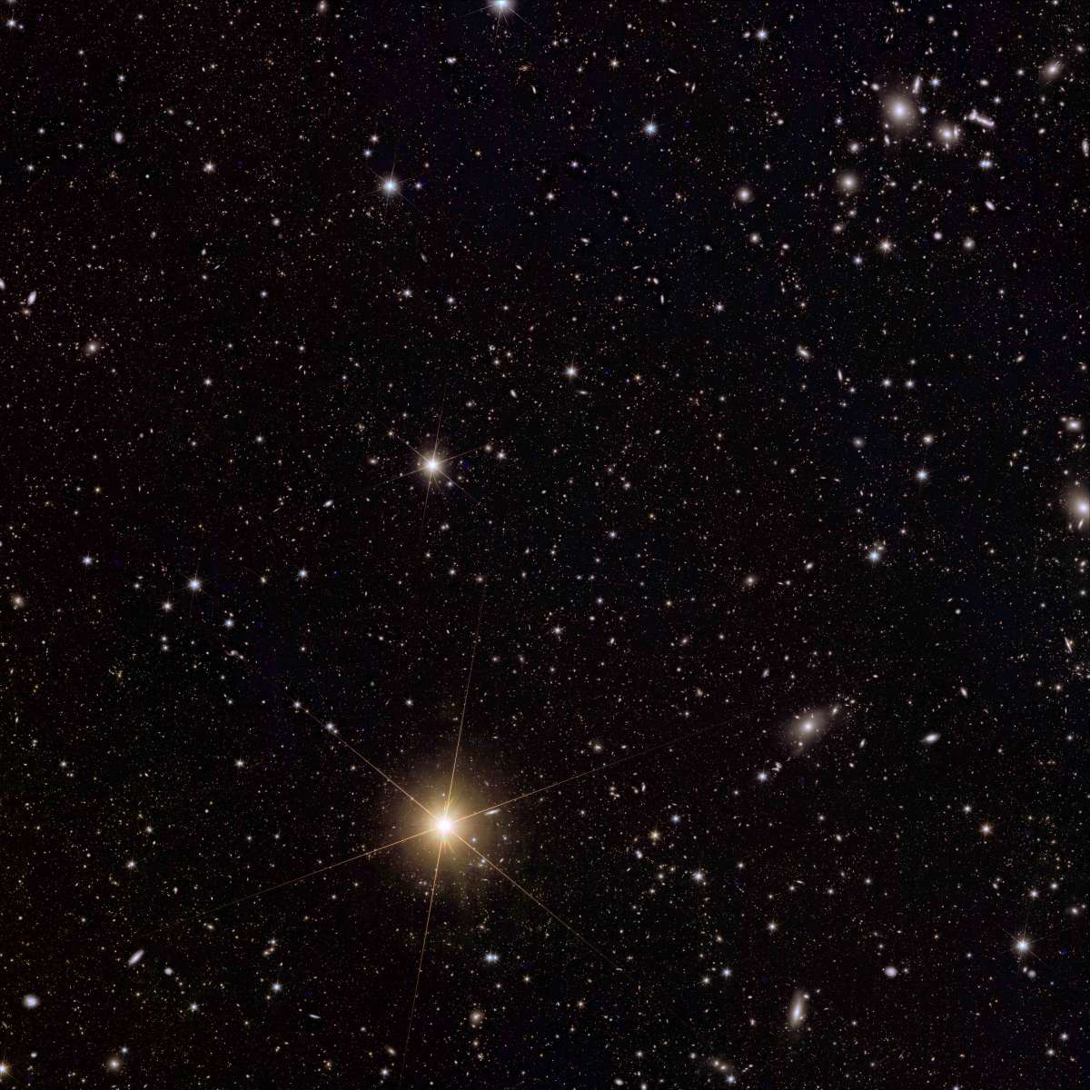Euclid Telescope Images: Abell 2764 में पीला तारा