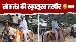 जब घोड़े पर सवार होकर मतदान केंद्र पहुंचा मतदाता...लोगों को दिया ये स्पेशल मैसेज
