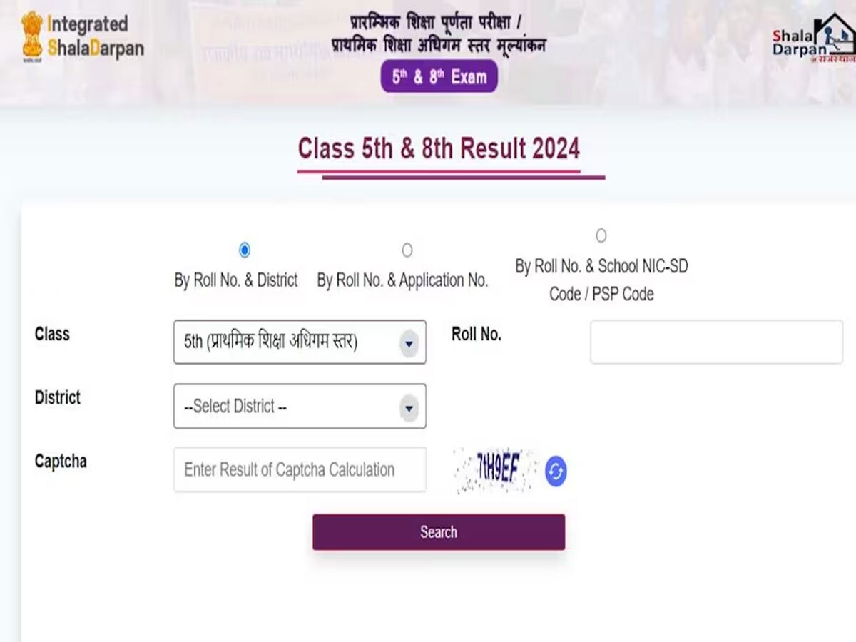 RBSE Board 5th 8th Result 2024