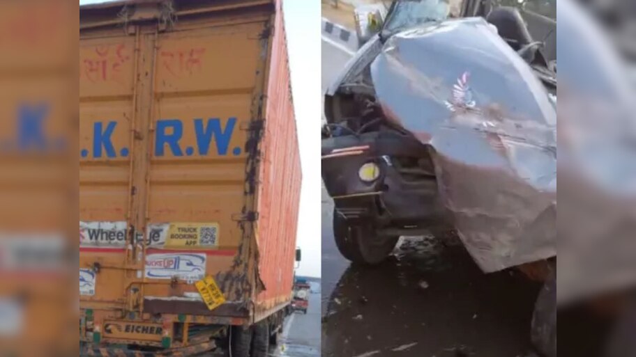 UP major Road accident car collided with truck at meerut bulandshahr ...