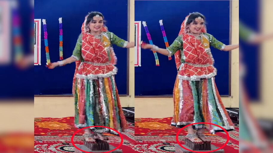 Video: राजस्थानी छोरी ने लोहे की कीलों पर किया डांस, देखने वालों के उड़े होश 