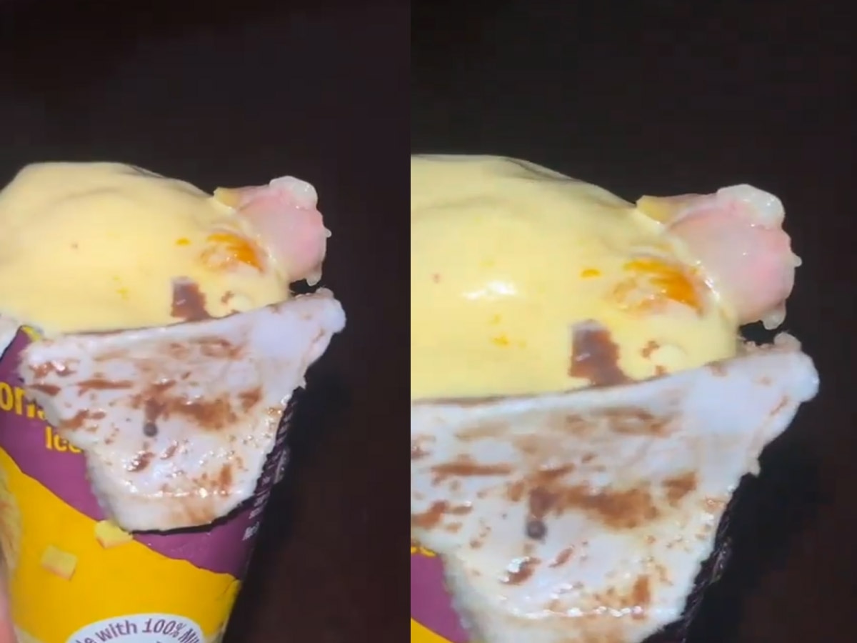 Human Finger in Ice Cream:  बटर स्कॉच आइसक्रीम से निकली इंसान की उंगली, ऑनलाइन की थी ऑर्डर: Video