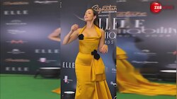 पीले साटन रिवीलिंग गाउन में Malaika Arora ने ढाया कहर, अदाएं देख मर मिटे फैंस-VIDEO