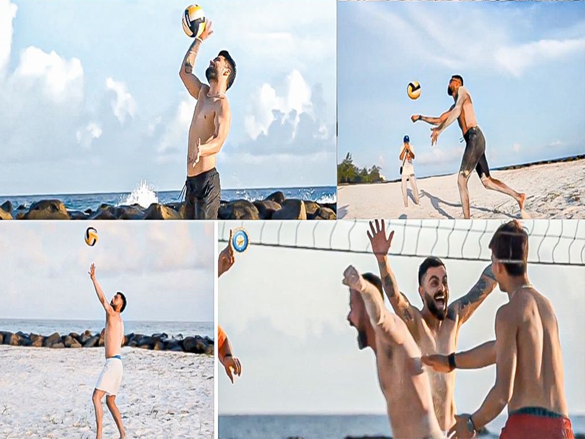 Team India Enjoys Beach Volleyball Team India Enjoys Beach Volleyball