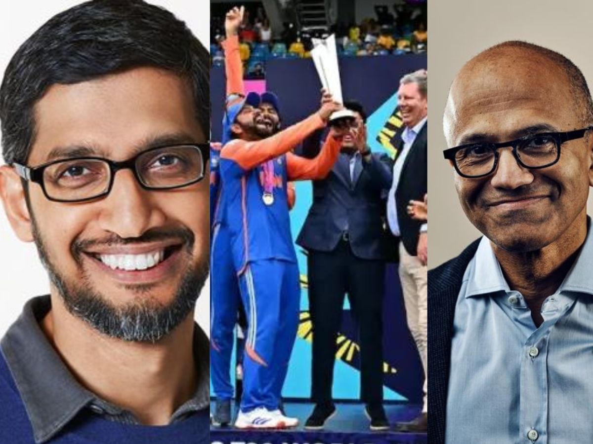 T20 वर्ल्ड कप जीप पर Sunder Pichai और Satya Nadella ने थपथपाई टीम इंडिया की पीठ, X पर लिखी यह बात...