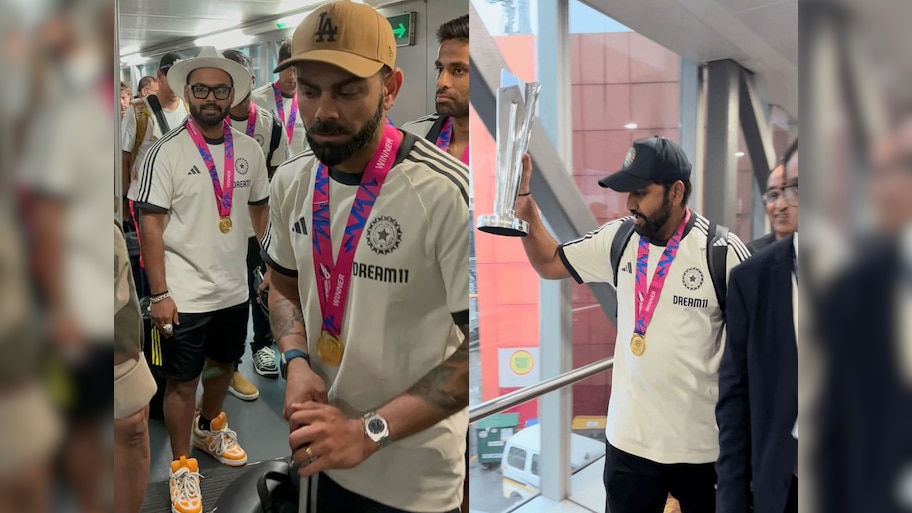 T20 World Cup जीतकर दिल्ली पहुंची विश्व चैंपियन, इंडिया-इंडिया के नारे से गूंजा एयरपोर्ट
