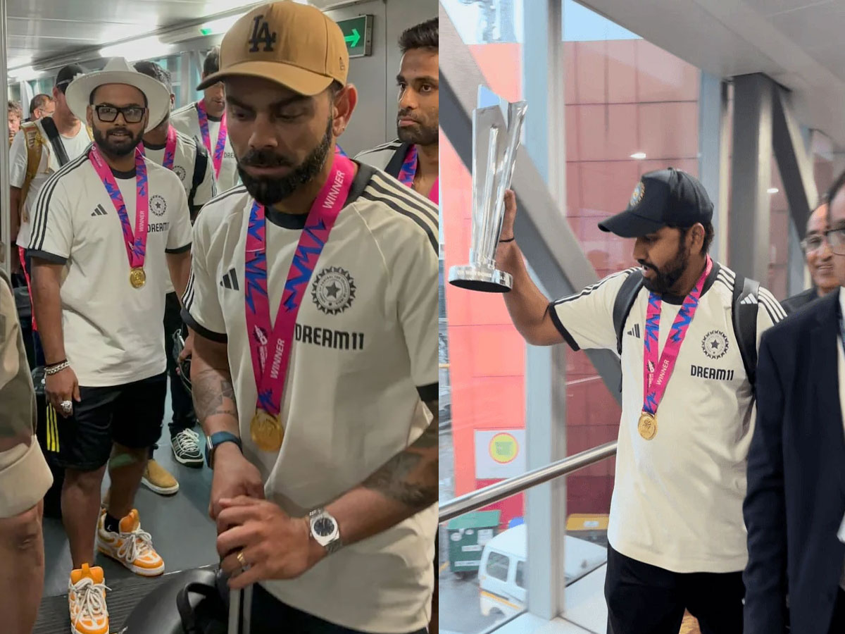 T20 World Cup जीतकर दिल्ली पहुंची विश्व चैंपियन, इंडिया-इंडिया के नारे से गूंजा एयरपोर्ट T20 World Cup जीतकर दिल्ली पहुंची विश्व चैंपियन, इंडिया-इंडिया के नारे से गूंजा एयरपोर्ट