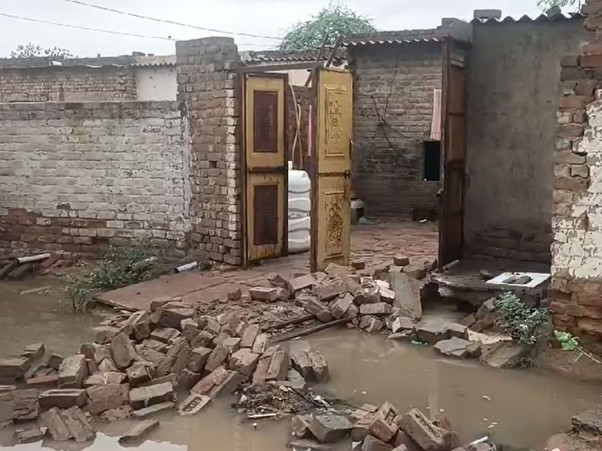 Anupgarh news Monsoon wreaks havoc roof of room collapses in heavy rain see photos