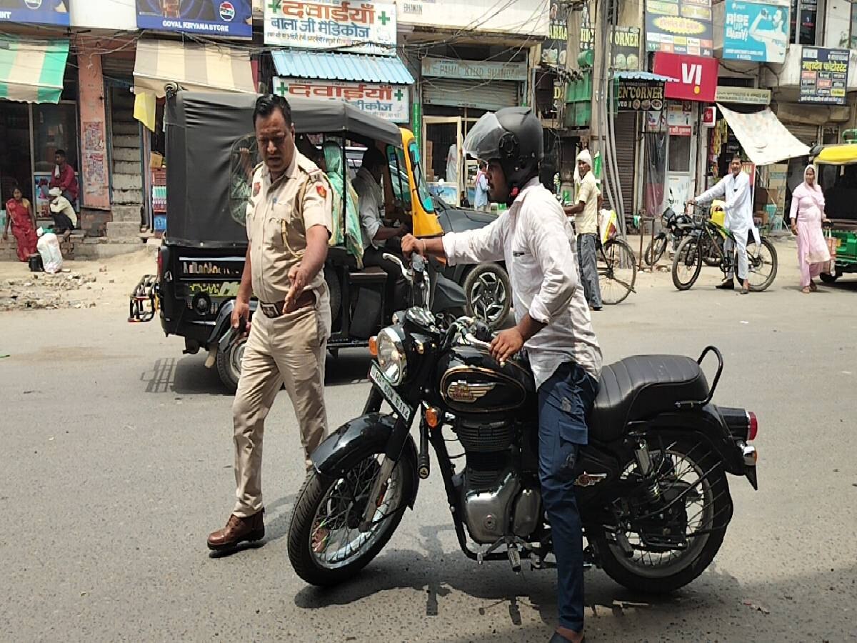Haryana panipat traffic police action modified Bullet bike with loud