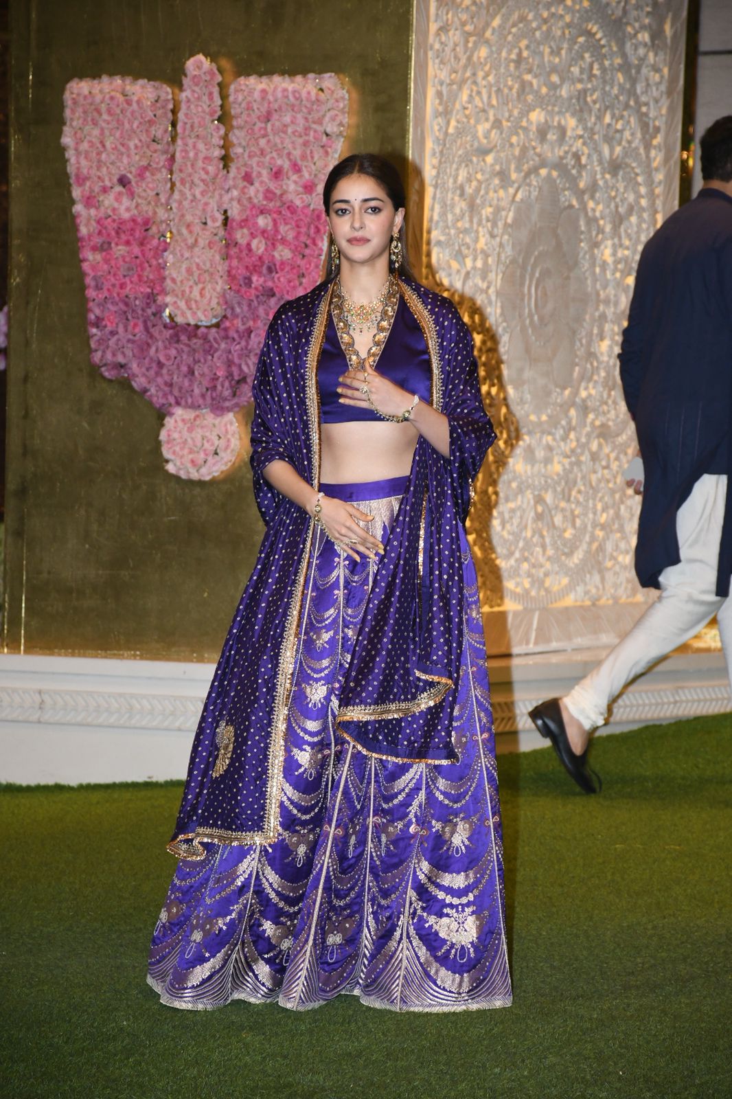 Ananya Pandey Blue Lehenga At Shiv Shakti Puja Ahead Of Anant Radhika ...