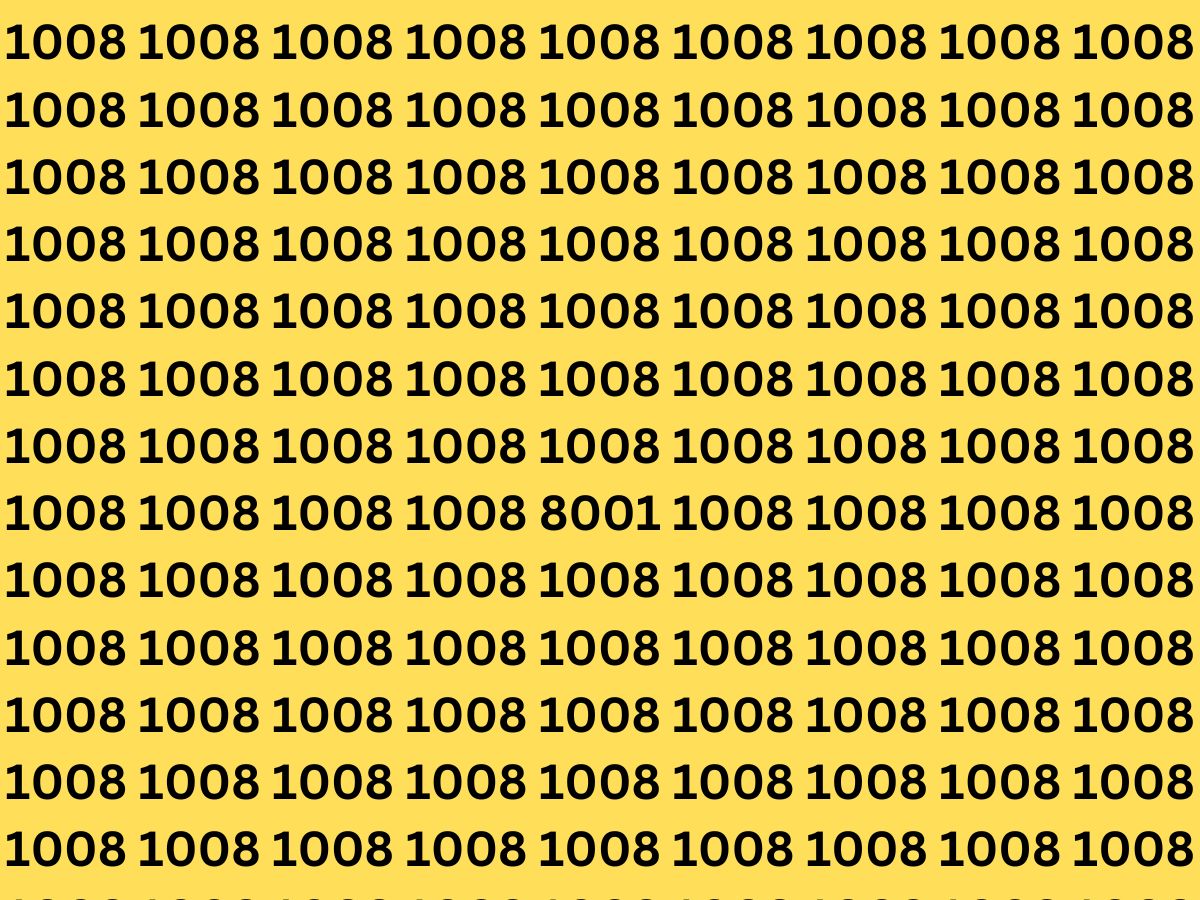 optical illusion eye test find hiden Number  in this puzzle 8001 in 1008