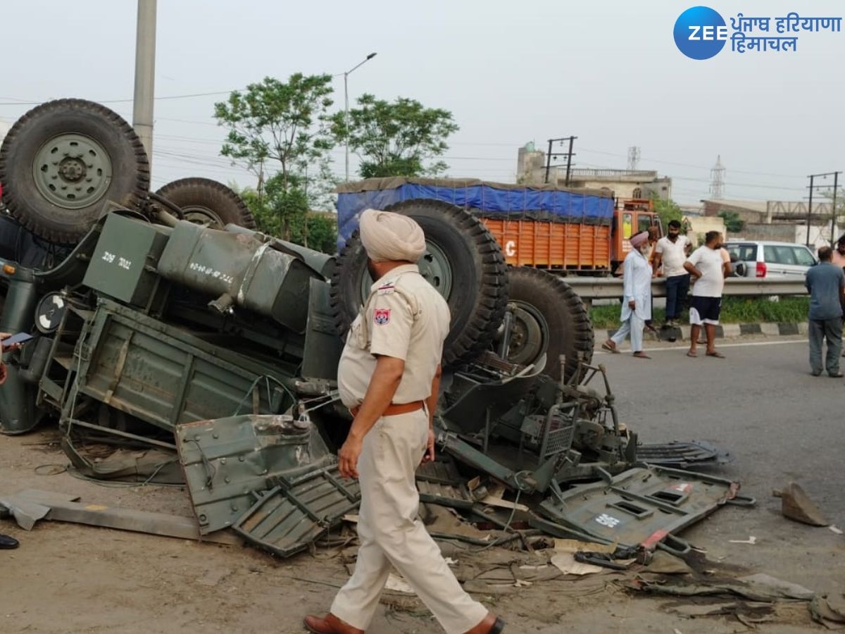 Jalandhar Accident: ਜਲੰਧਰ 'ਚ ਫੌਜ ਦੇ ਟਰੱਕ ਤੇ ਕੈਂਟਰ ਵਿਚਾਲੇ ਹੋਈ ਟੱਕਰ, 5 ਜਵਾਨ ਜ਼ਖ਼ਮੀ