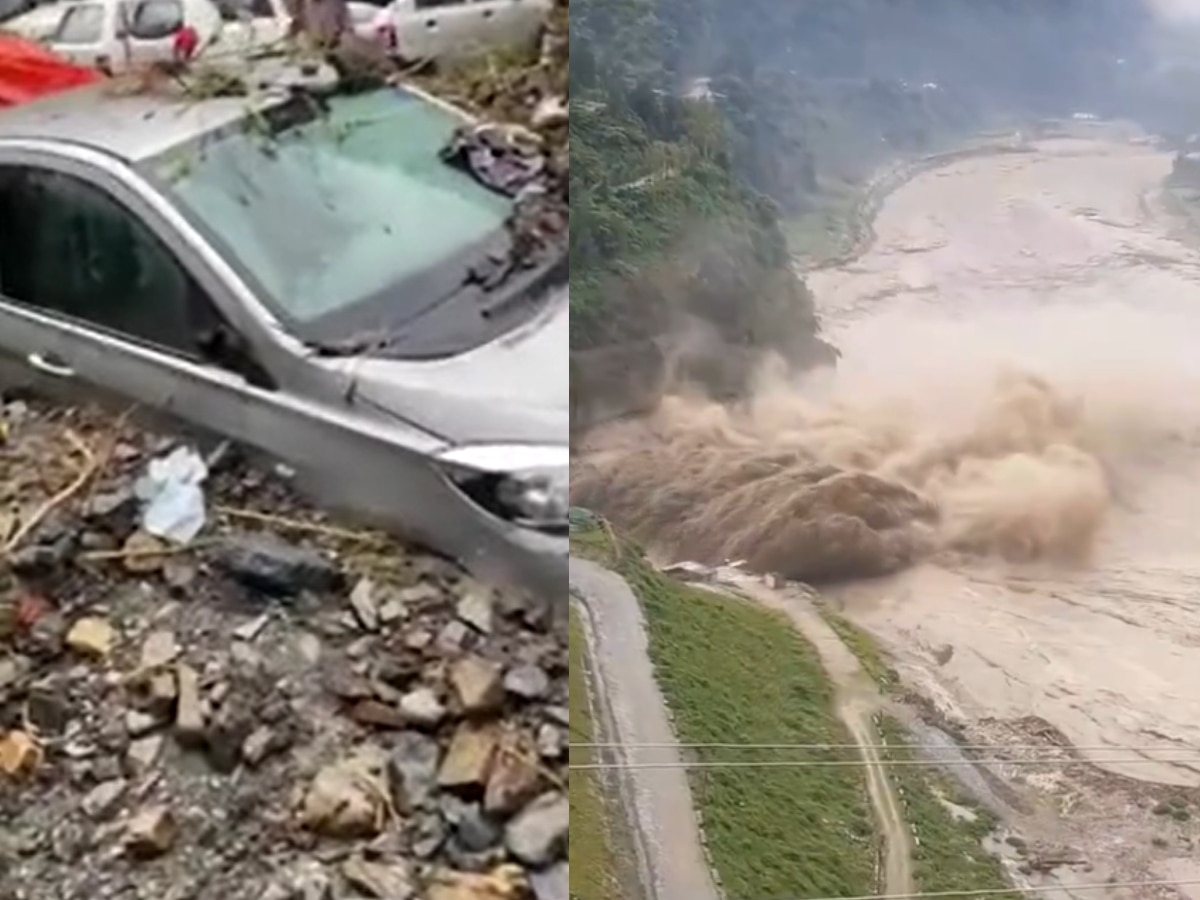 Chamba Landslide: चंबा में बारिश और लैंडस्लाइड से मलबे में दबी कई गाड़ियां, लोगों के घरों और खेतों में भरा पानी