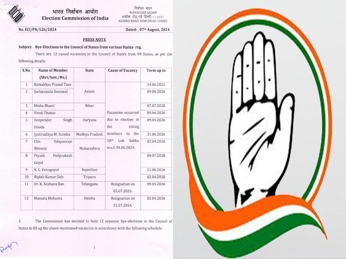 राज्यसभा की एक रिक्त सीट के लिए उपचुनाव 3 सितंबर को, कांग्रेस के पास सीट बचाने की चुनौती