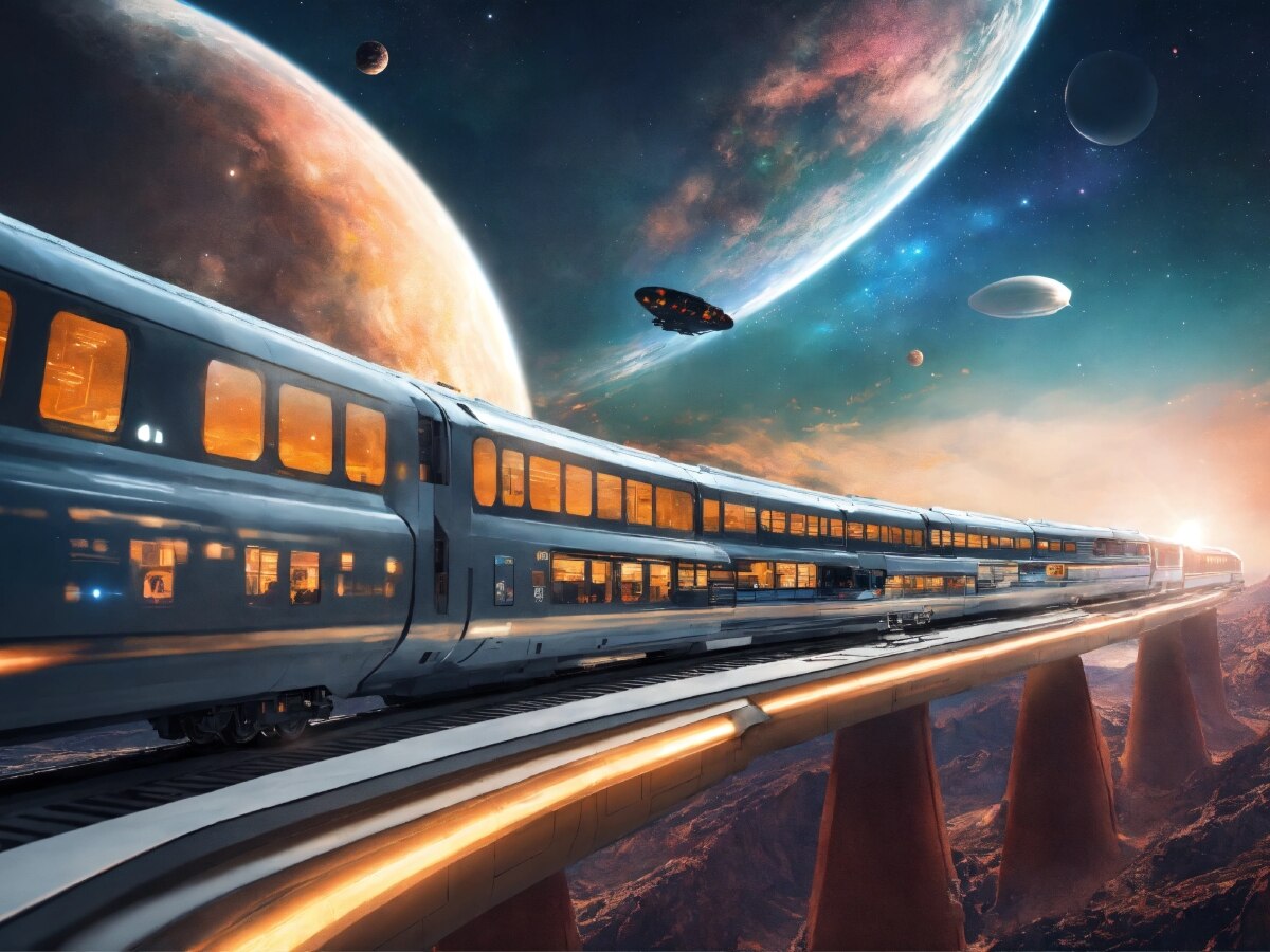 If train ran on the moon how will it look like AI showed photos | अगर ...