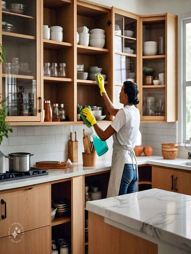 Kitchen Cleaning Tips How to Clean Sticky Cabinets ko kaise saaf kare ...