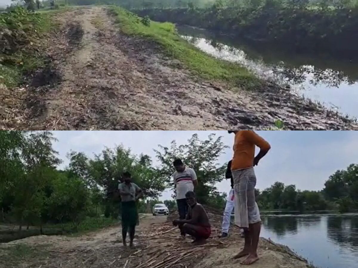 पिचिंग रोड से नदी किनारे तक आईए और तैरकर पार हो जाइए, सुपौल में सरकार का गजब खेल!