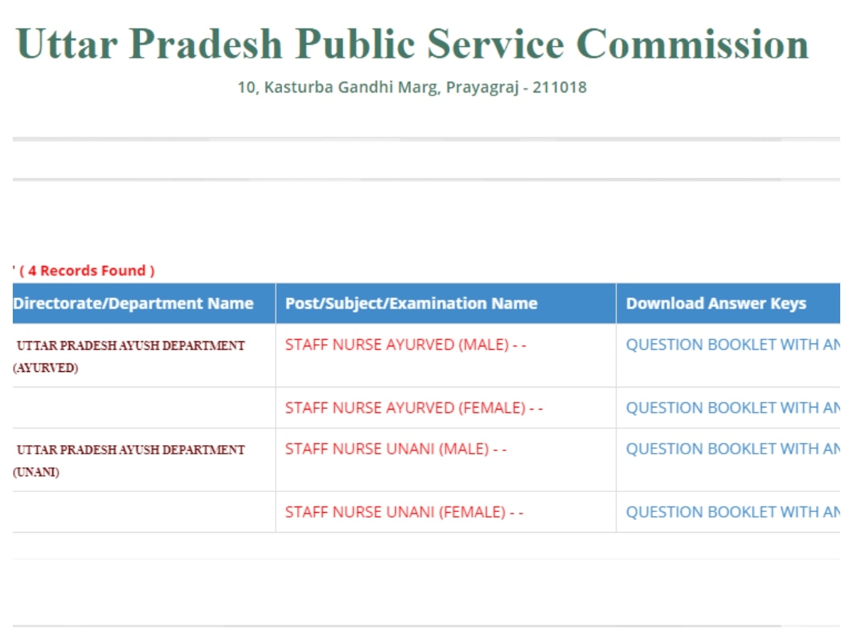 UPPSC स्‍टाफ नर्स परीक्षा 2024 के ल‍िए आसंर की जारी, यहां चेक करें