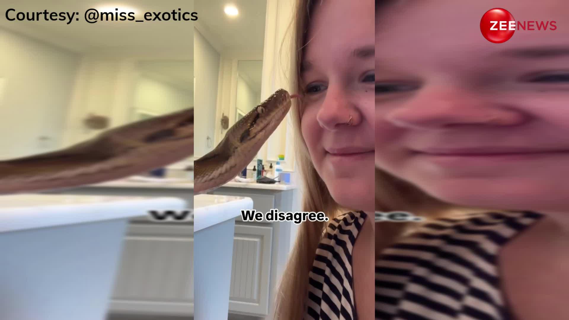 woman was seen pampering her pet python shocking video going viral on ...