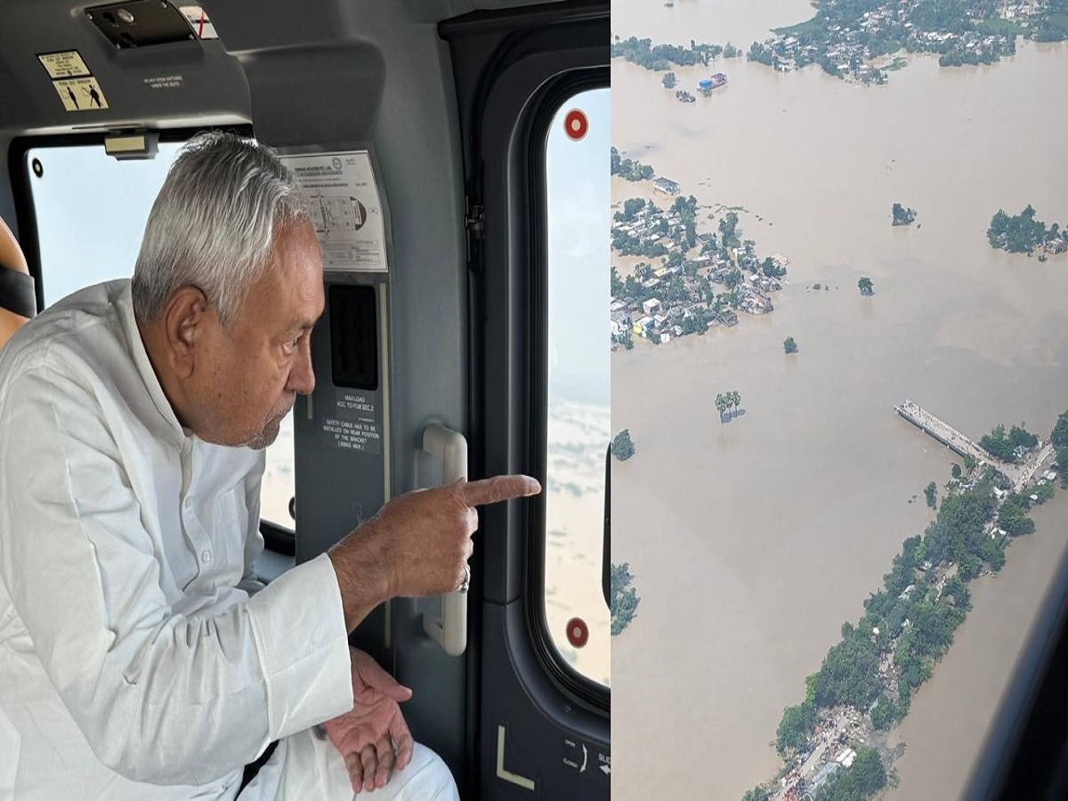 मुख्यमंत्री नीतीश कुमार ने मंगलवार को बाढ़ प्रभावित इलाकों का एरियल सर्वे किया. 