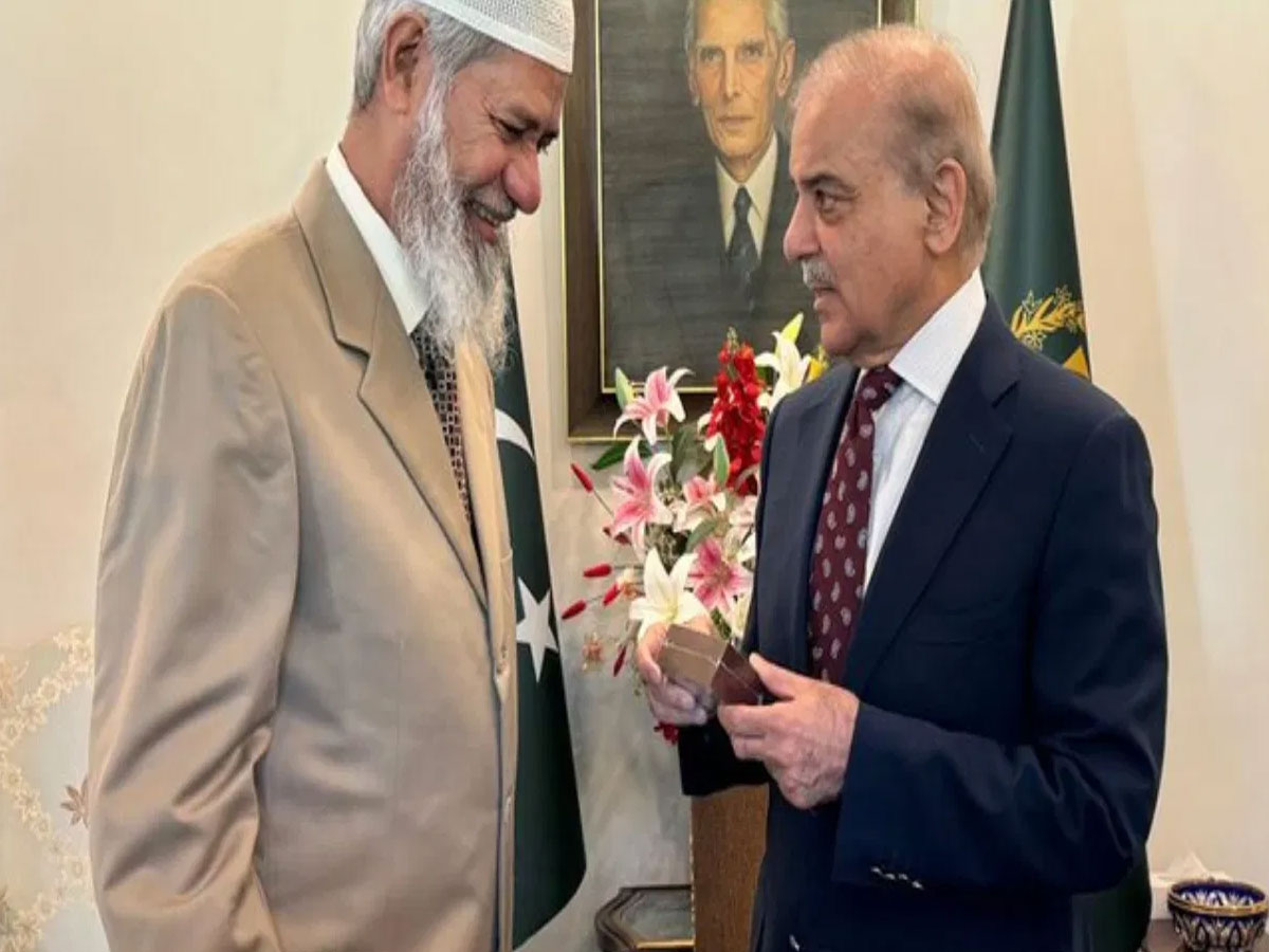Zakir Naik Pakistan: PM शहबाज शरीफ ने जाकिर नाइक से की मुलाकात, तारीफ में गढ़े कसीदे Zakir Naik Pakistan: PM शहबाज शरीफ ने जाकिर नाइक से की मुलाकात, तारीफ में गढ़े कसीदे