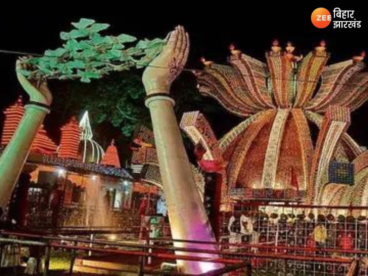 Durga Puja Pandal 2024: रांची के हिनू में देखिए स्वर्ण लोक का भव्य नजारा