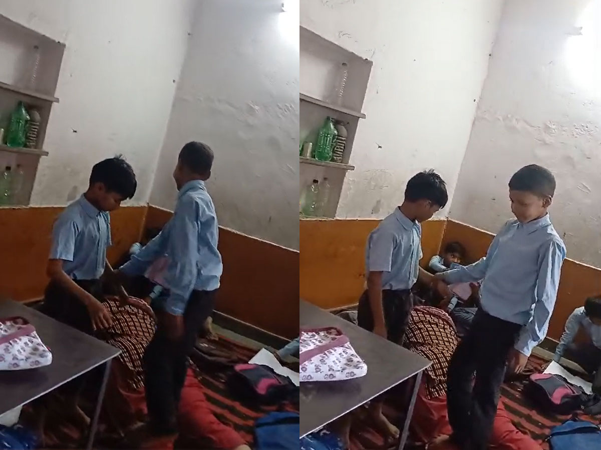 पढ़ाने के मूड में नहीं थी जयपुर की सरकारी टीचर तो बच्चों से करवाया यह काम, Video वायरल पढ़ाने के मूड में नहीं थी जयपुर की सरकारी टीचर तो बच्चों से करवाया यह काम, Video वायरल