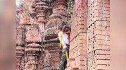 Jhalawar News: 107 फीट ऊंची सूर्य मंदिर शिखर पर स्थापित की गई नई ध्वज पताका