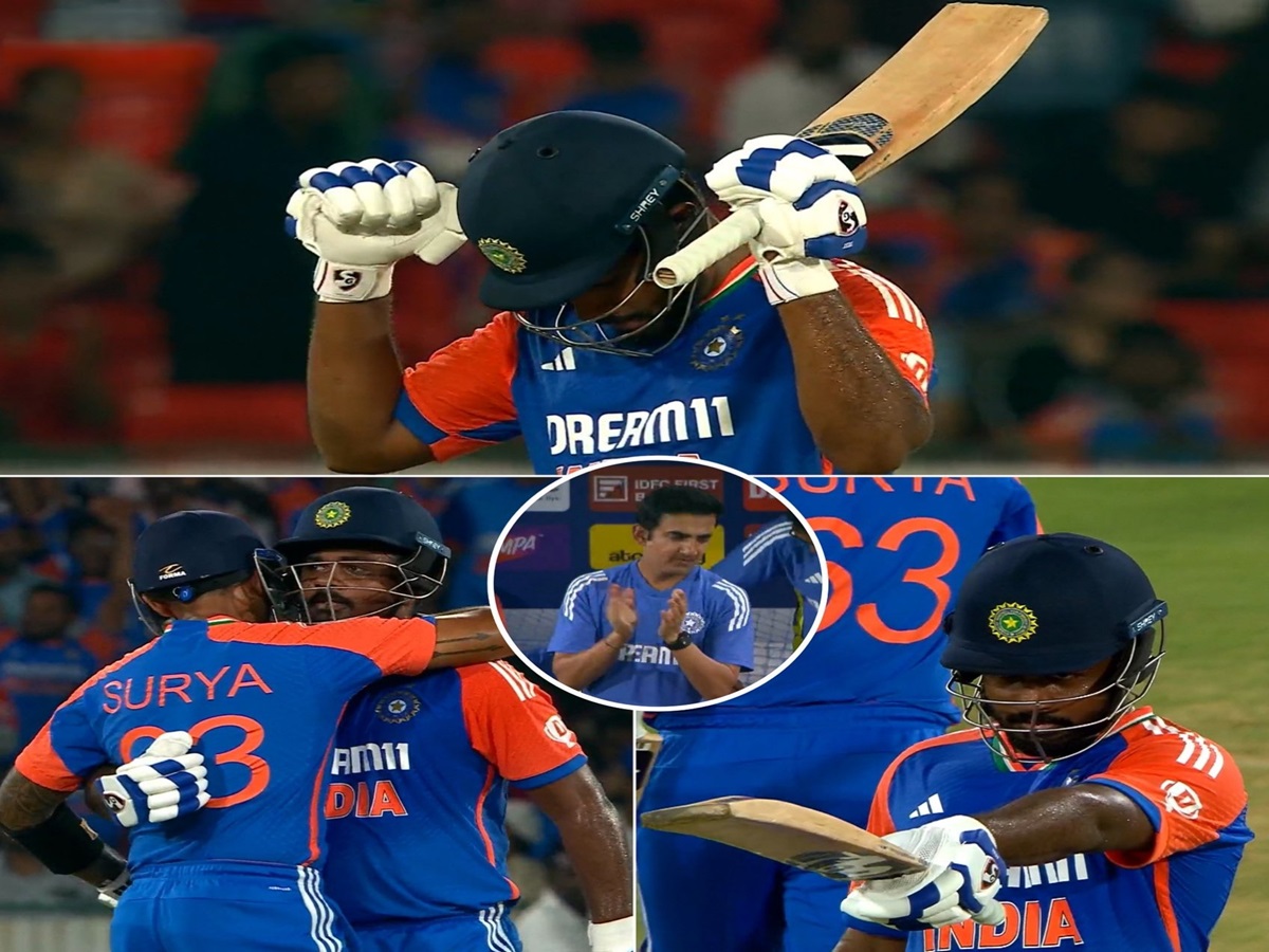 Sanju Samson Century: 6,6,6,6,6 ଦଶହରାରେ ସଞ୍ଜୁ ସାମସନ୍ କଲେ ରନ୍ ବର୍ଷା, ୪୦ ବଲରେ ଶତକ ମାରି ଭାଙ୍ଗିଲେ ରୋହିତଙ୍କ ବଡ଼ ରେକର୍ଡ Sanju Samson Century: 6,6,6,6,6 ଦଶହରାରେ ସଞ୍ଜୁ ସାମସନ୍ କଲେ ରନ୍ ବର୍ଷା, ୪୦ ବଲରେ ଶତକ ମାରି ଭାଙ୍ଗିଲେ ରୋହିତଙ୍କ ବଡ଼ ରେକର୍ଡ