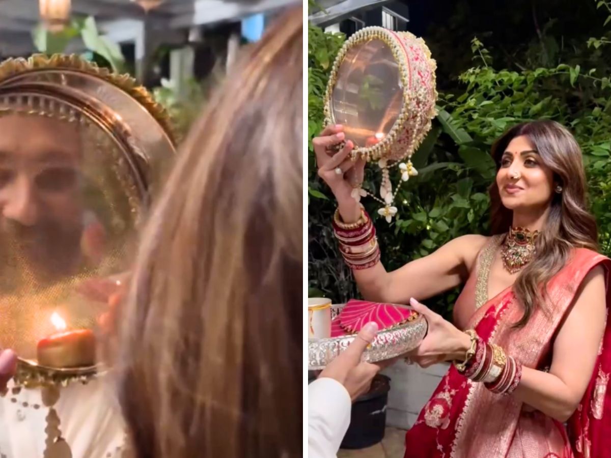 शिल्पा ने पति राज संग मनाया करवा चौथ