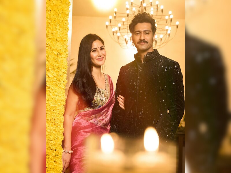 पति विक्की कौशल संग मनाई दिवाली 