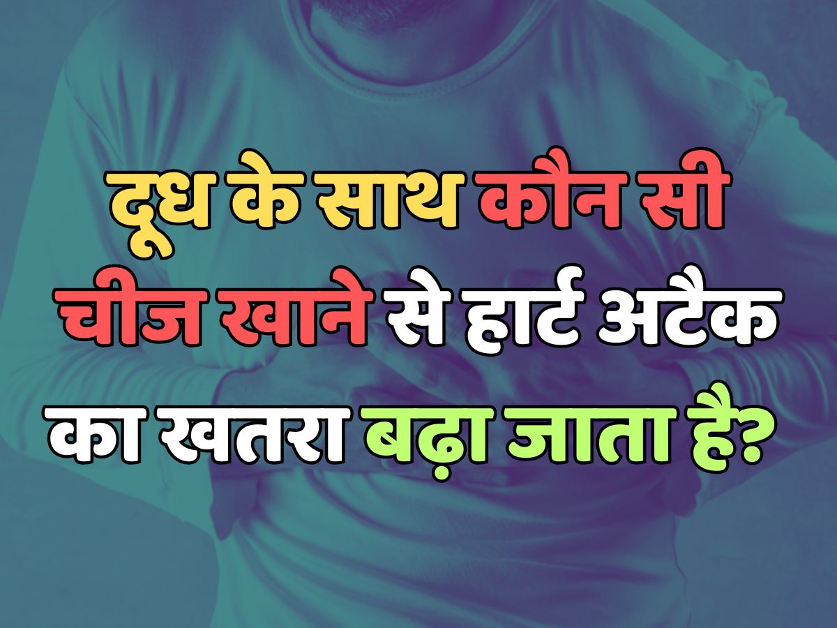 Trending Quiz : आखिर, दूध के साथ कौन सी चीज खाने से हार्ट अटैक का खतरा बढ़ा जाता है? Trending Quiz : आखिर, दूध के साथ कौन सी चीज खाने से हार्ट अटैक का खतरा बढ़ा जाता है?