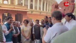 Stop, Stop...सांसद बनकर पहली बार संसद पहुंचीं Priyanka Gandhi, गेट पर रोक बहन का फोटो खींचते दिखे Rahul Gandhi