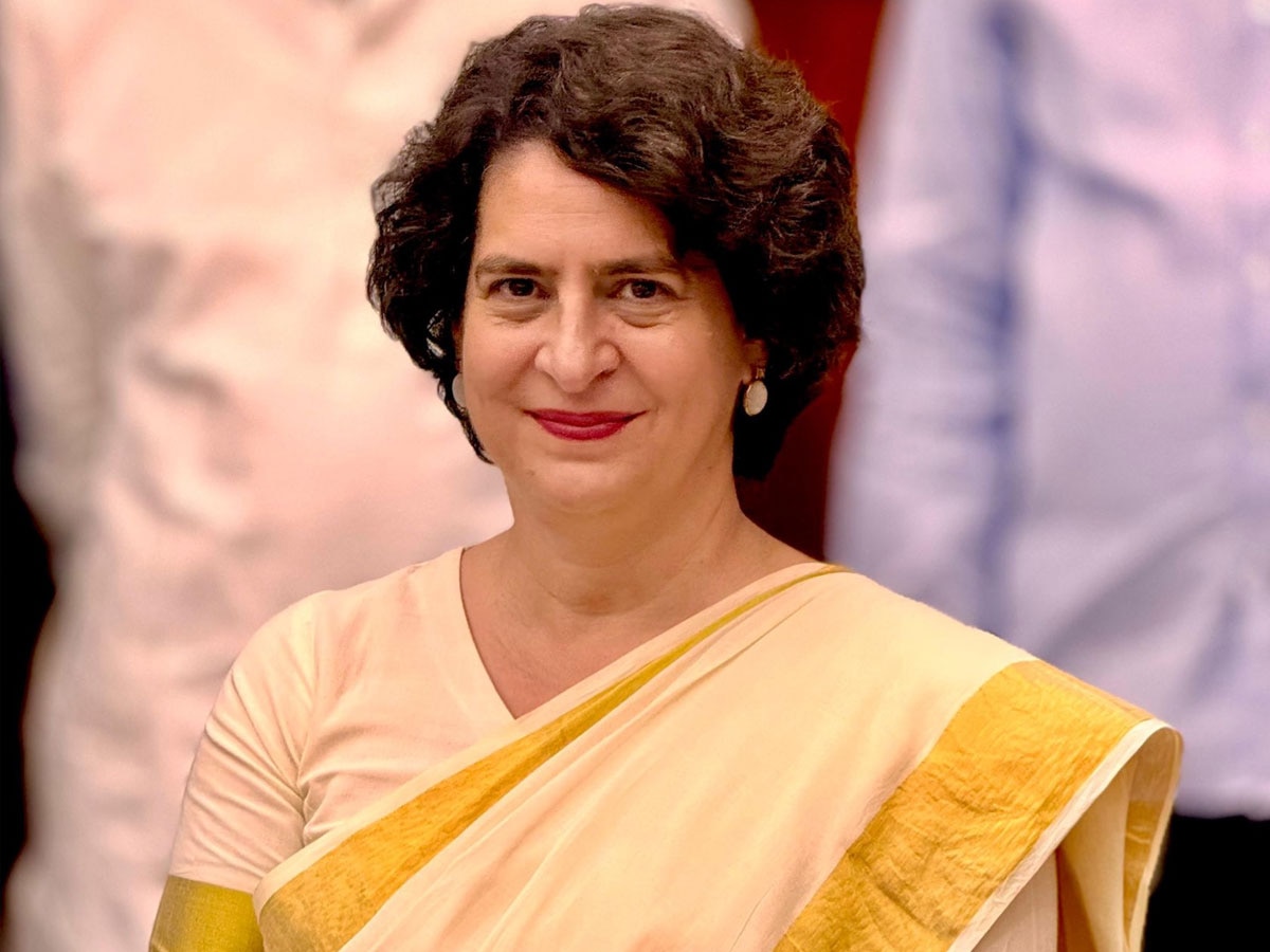 Priyanka Gandhi Kerala South Cotton Zari Saree On Swering In Cermony ...