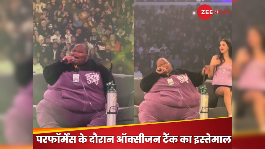 english Morbidly obese rapper Dave Blunts performs with help of oxygen ...